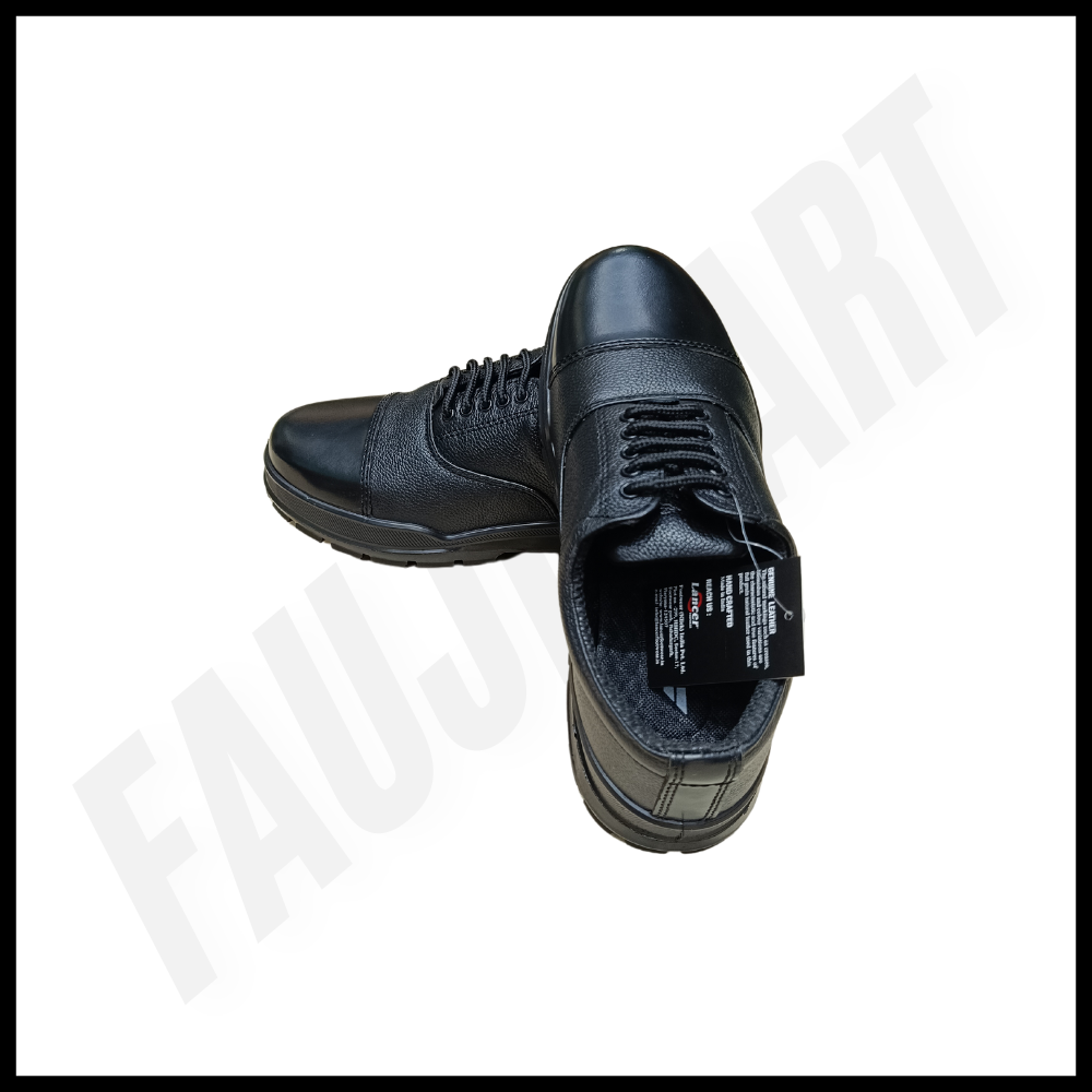 Lancer Black Formal Shoe by FaujiMart – Sleek, Comfortable, and Durable