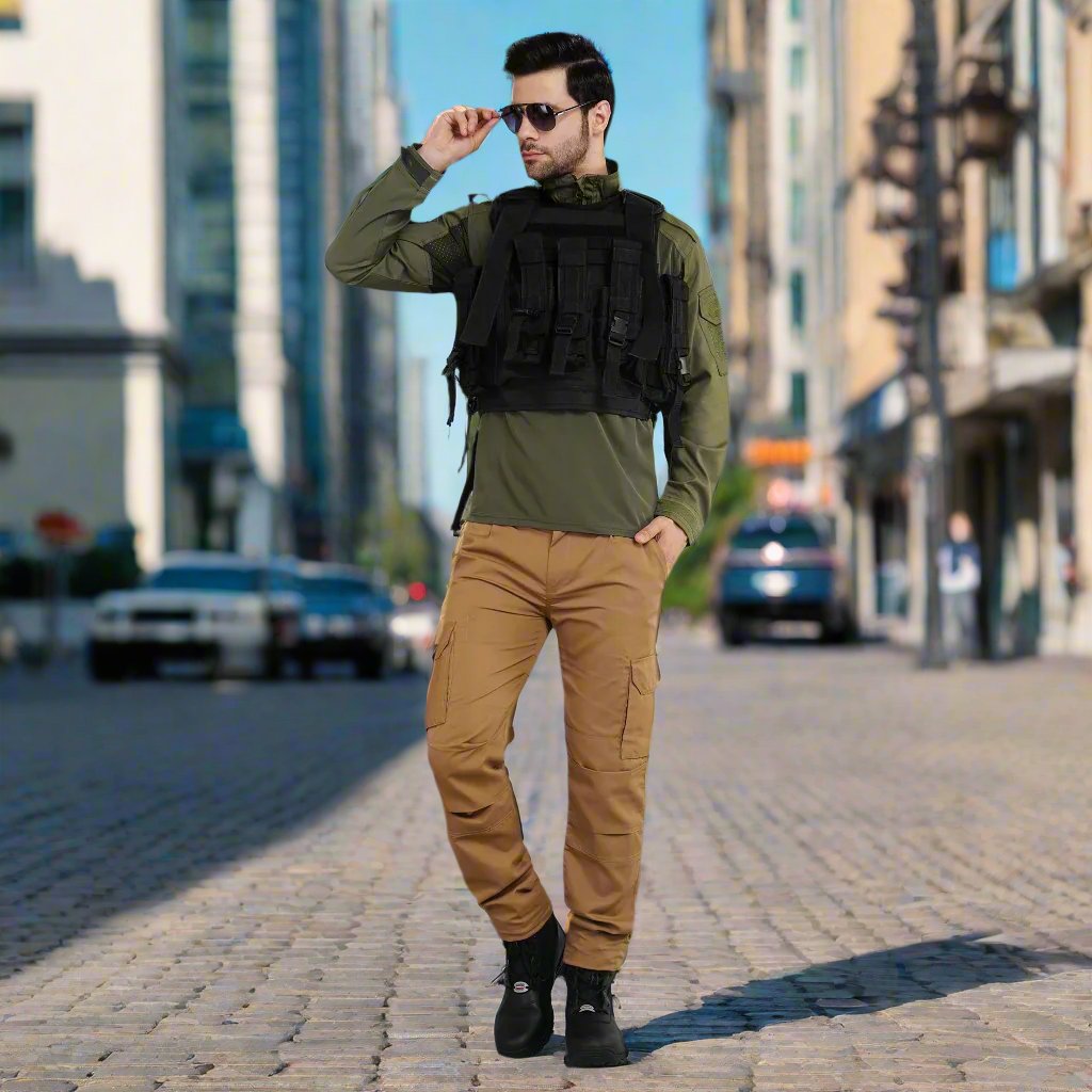 Tactical Vest Pouch Black with Bulletproof Cover Secure, Adjustable, and Durable