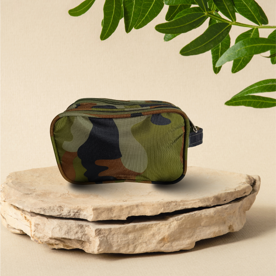 Close-up of Army Utility Pouch in camouflage with spacious main compartment