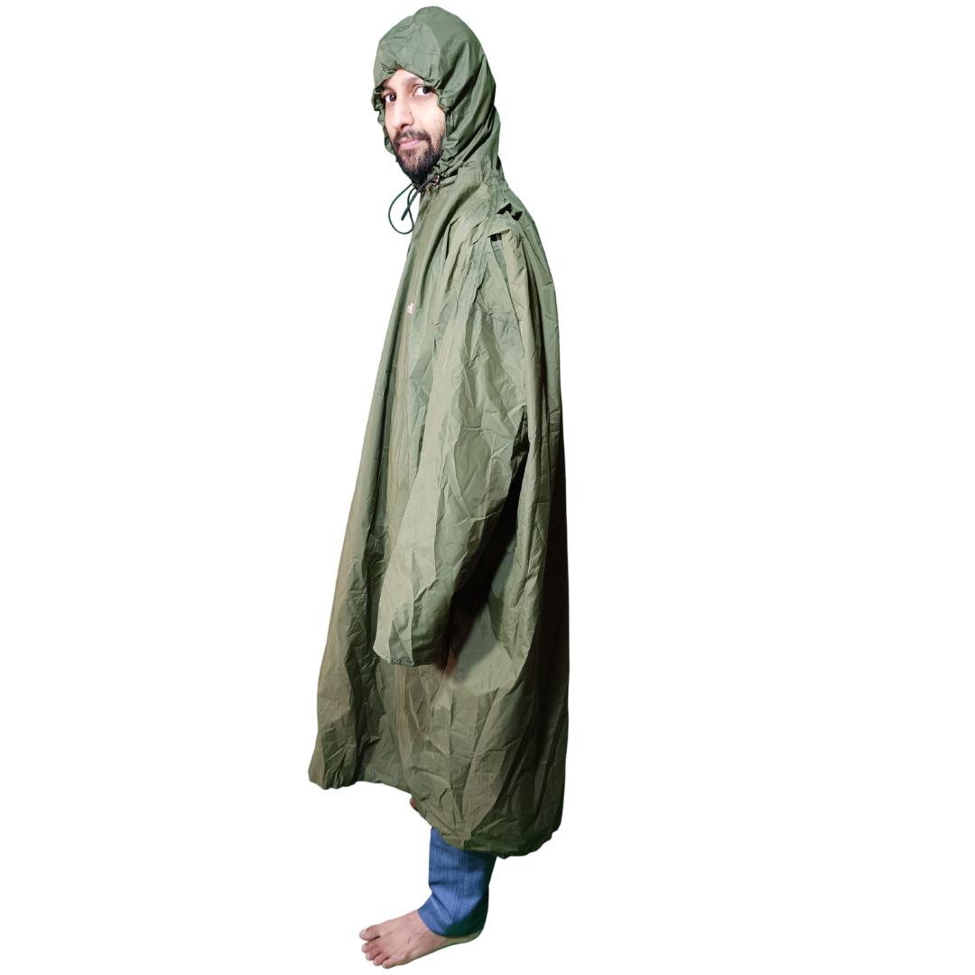 McGreen Poncho by FaujiMart – Waterproof and Durable for Outdoor Use