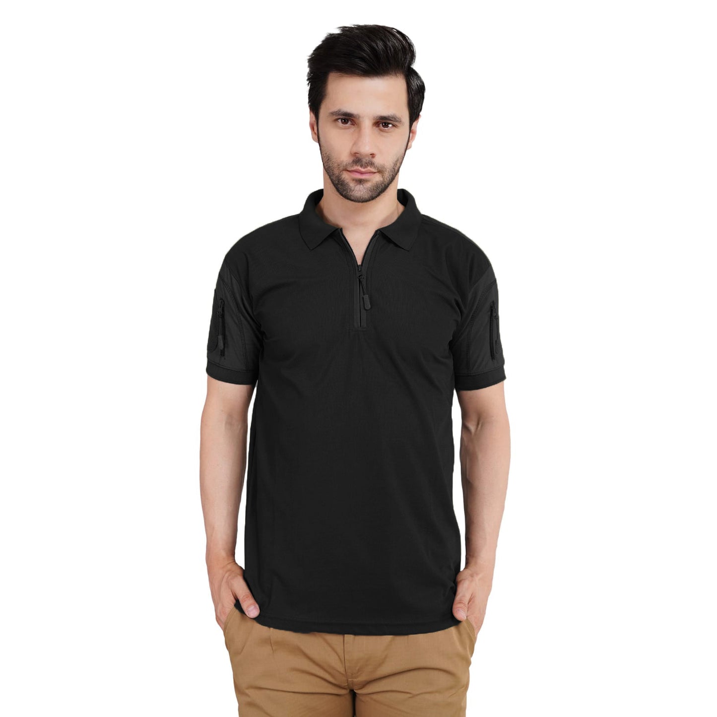 Tactical T-Shirt - Black color by faujimart