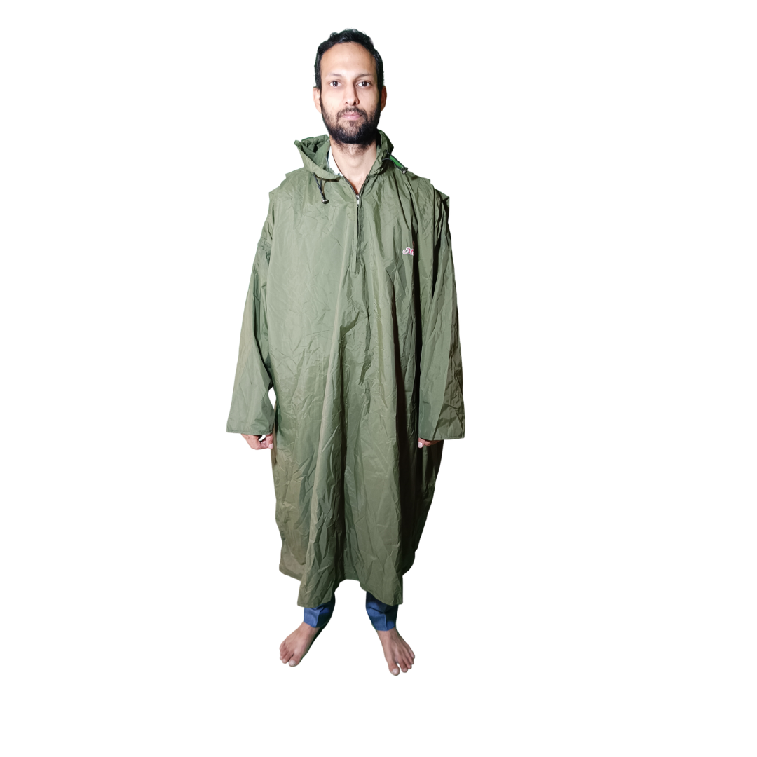 McGreen Poncho by FaujiMart – Waterproof and Durable for Outdoor Use