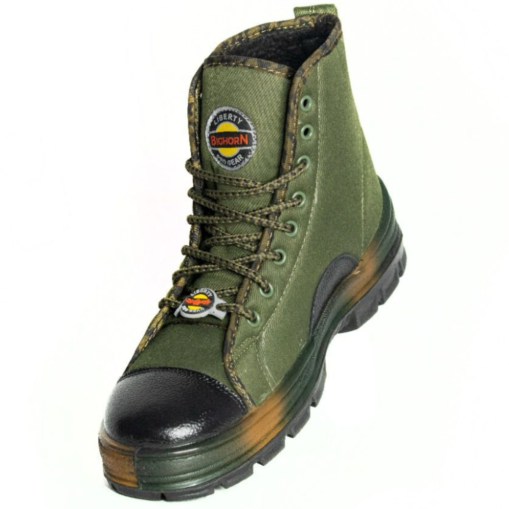 LIBERTY BigHorn Rafale Premium Jungle Shoe Boot PU Sole Olive Green Defence Military Boot