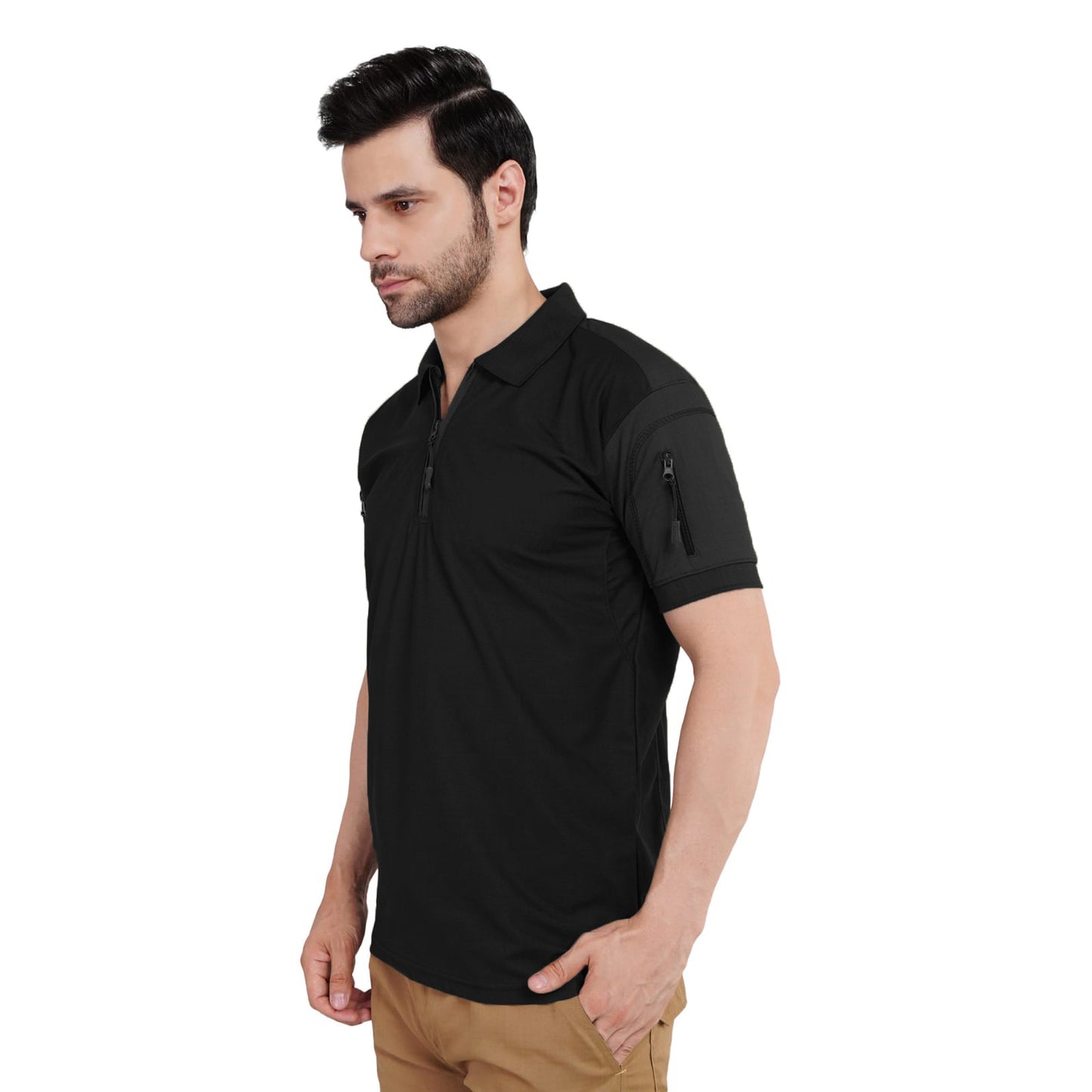 Tactical T-Shirt - Black color by faujimart