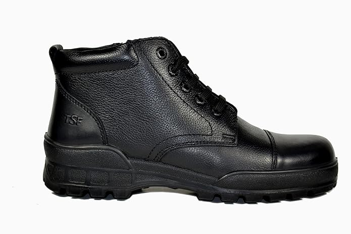 TSF Men's Leather Police Boot with Zip