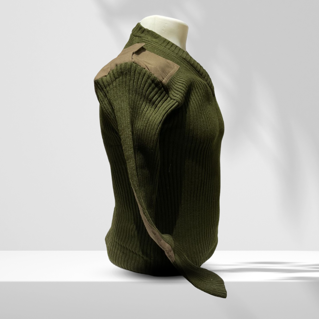 Olive Green Woolen Army Sweater – Thick Wool, Breathable, and Perfect for Cold Weather