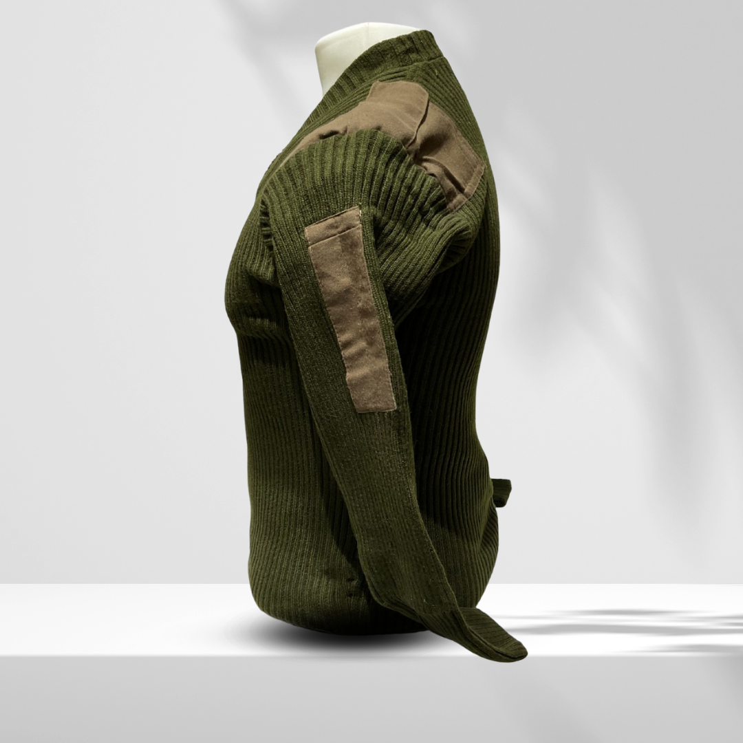 Olive Green Woolen Army Sweater – Thick Wool, Breathable, and Perfect for Cold Weather