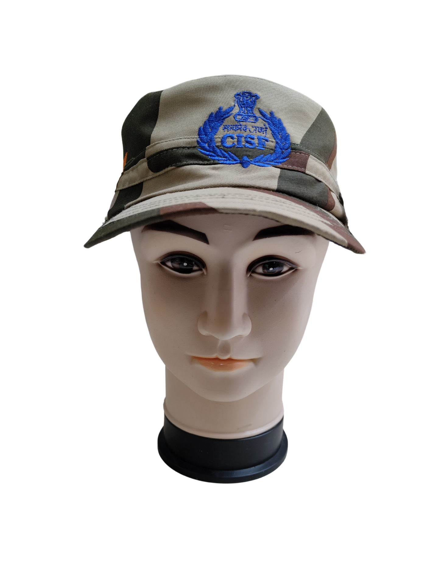 CISF Camouflage Peak Cap with Tiranga (Indian Tricolor)