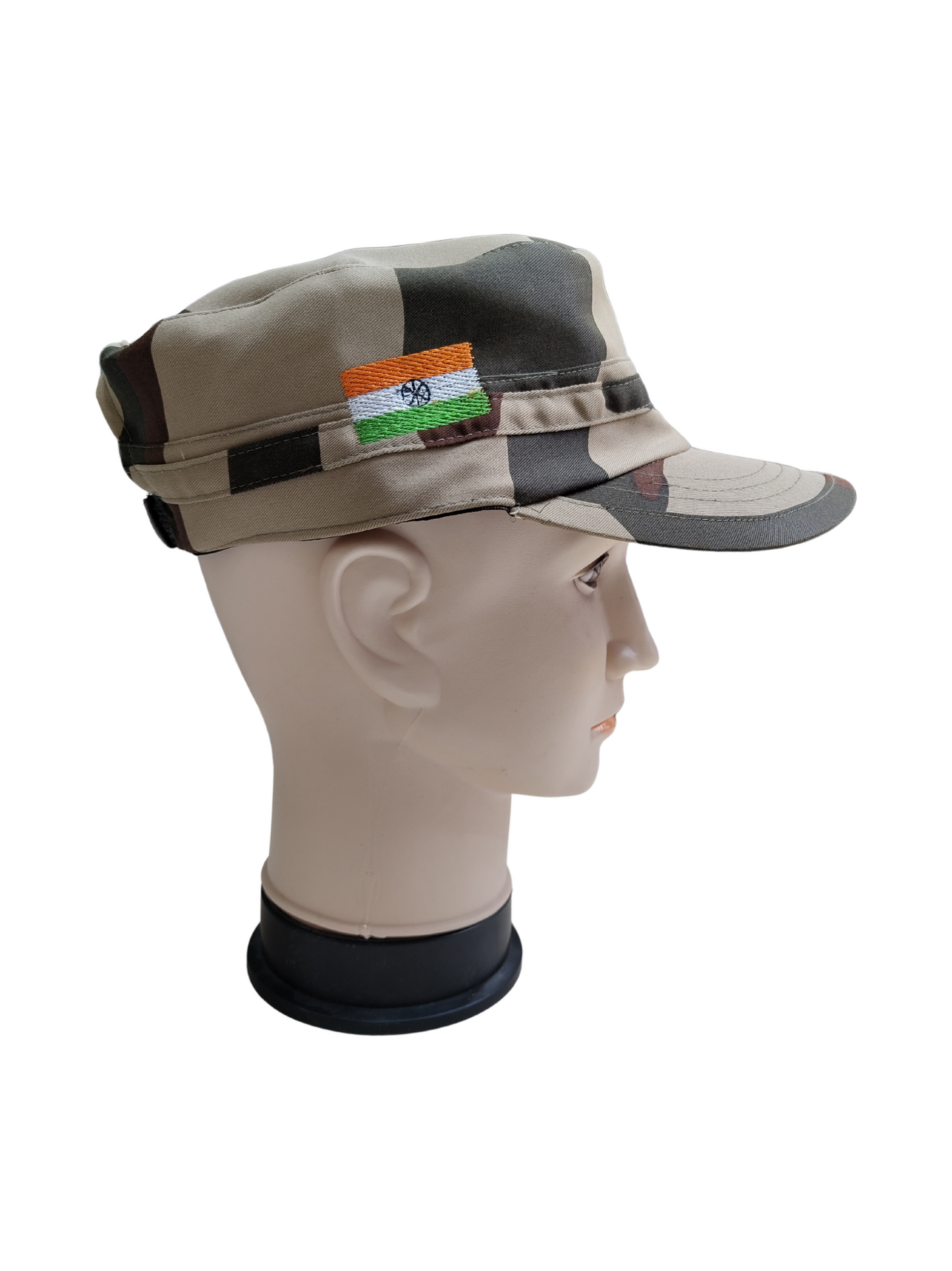 CISF Camouflage Peak Cap with Tiranga (Indian Tricolor)