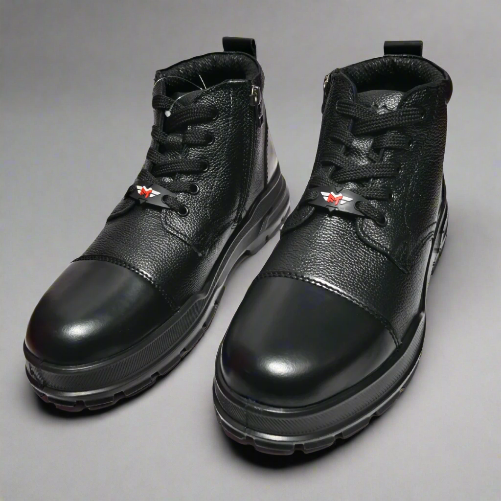 Lancer Police Shoes With Zip - Black Color