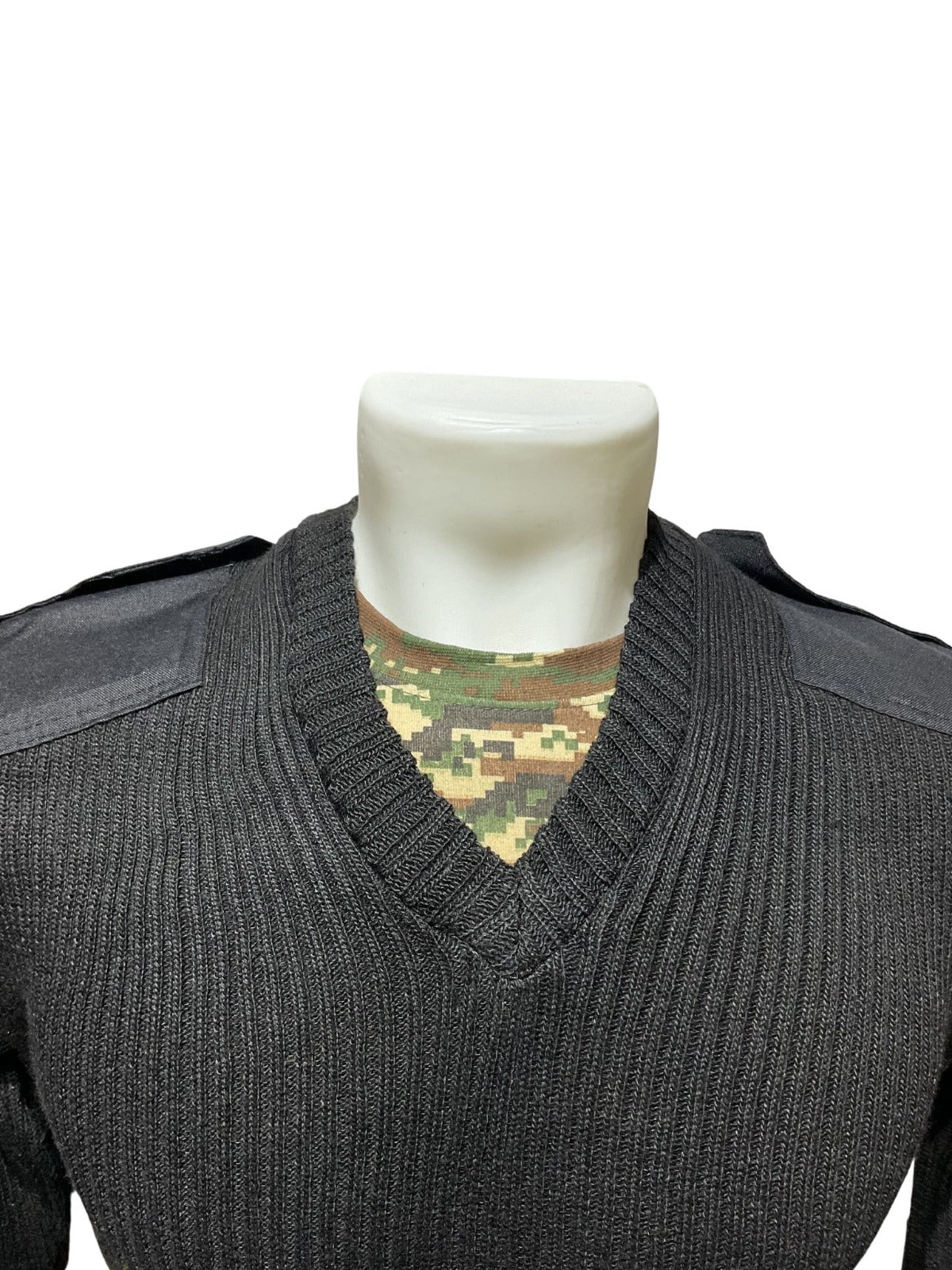 Black Woolen Army Sweater – Classic Military Style and Cold-Weather Comfort