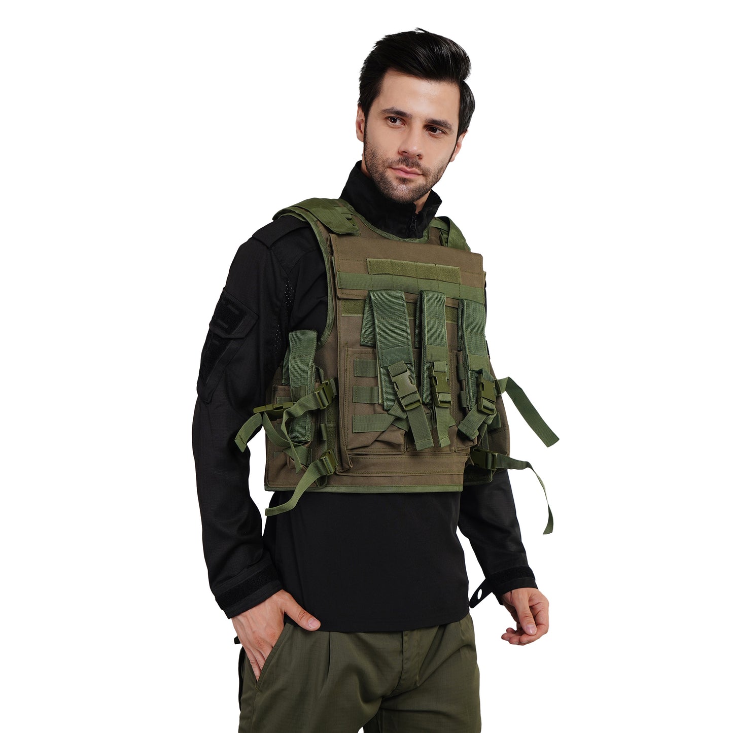 Tactical Vest Pouch with Bulletproof Jacket Cover Dark Olive Green - Premium Quality