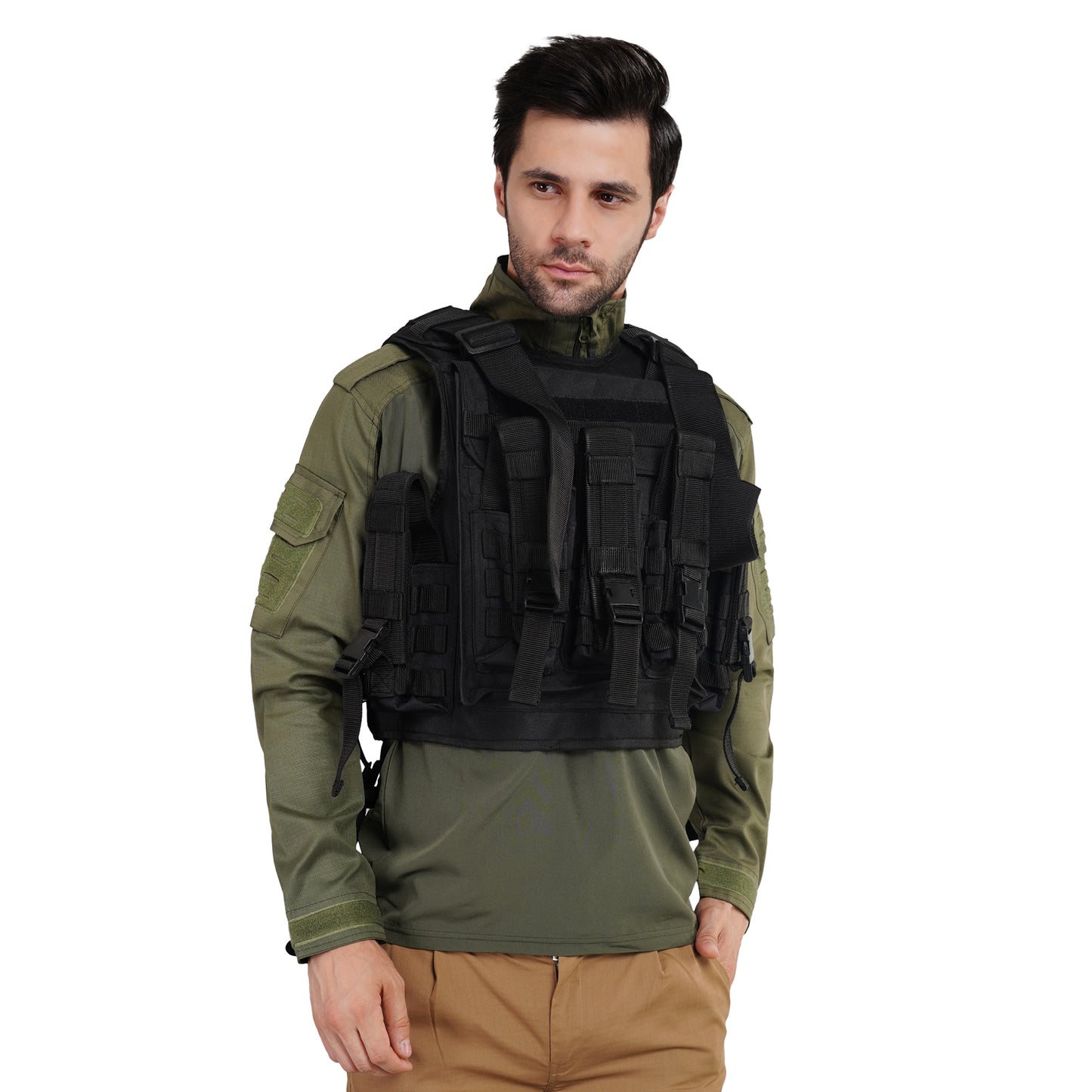 Tactical Vest Pouch with Bulletproof Jacket Cover Black