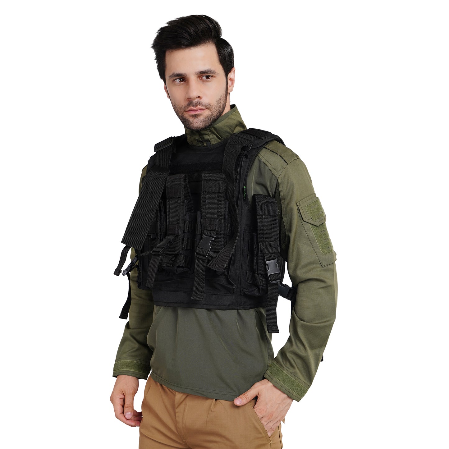 Tactical Vest Pouch with Bulletproof Jacket Cover Black