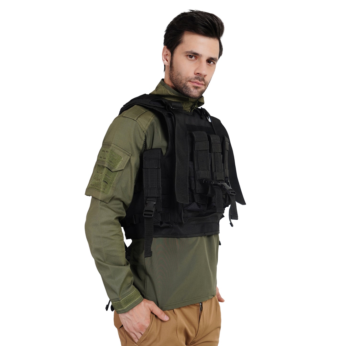 Tactical Vest Pouch with Bulletproof Jacket Cover Black