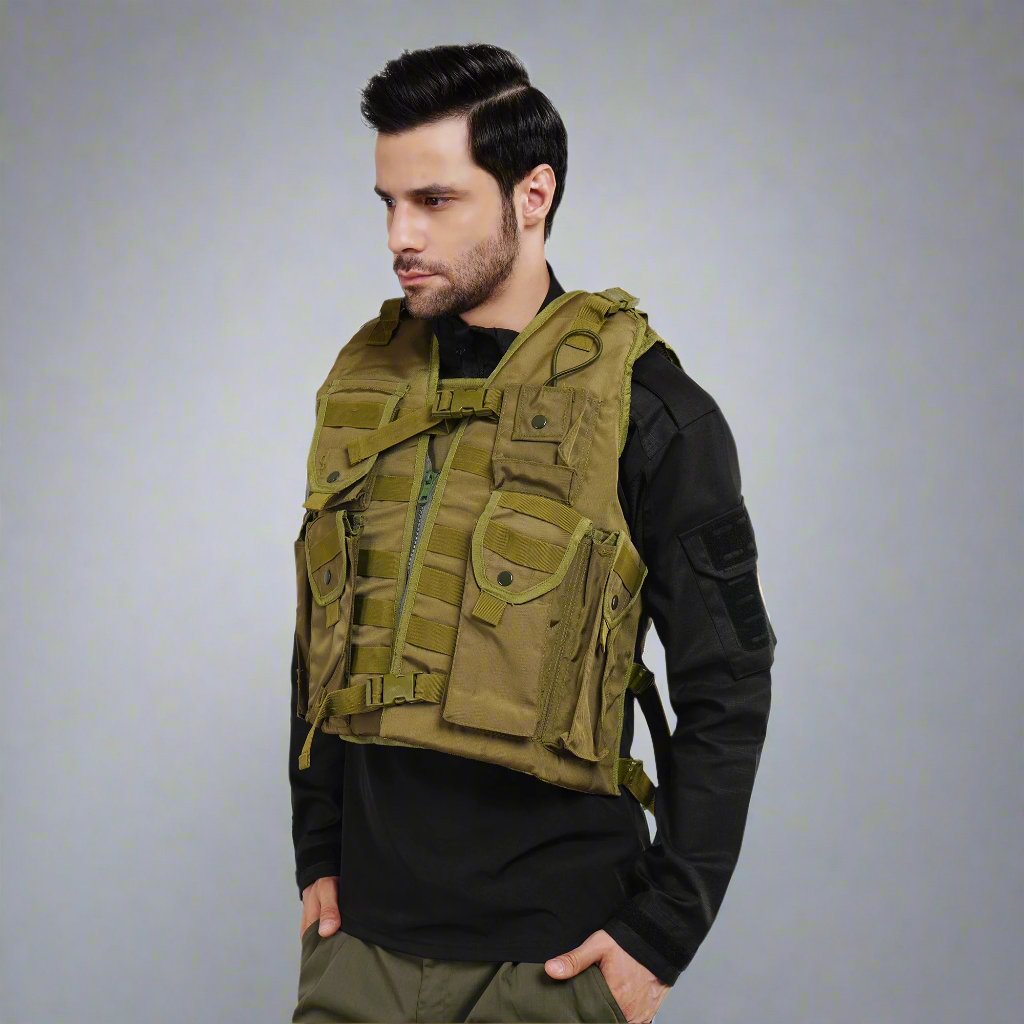 Tactical Vest Pouch with adjustable straps and bulletproof cover compatibility