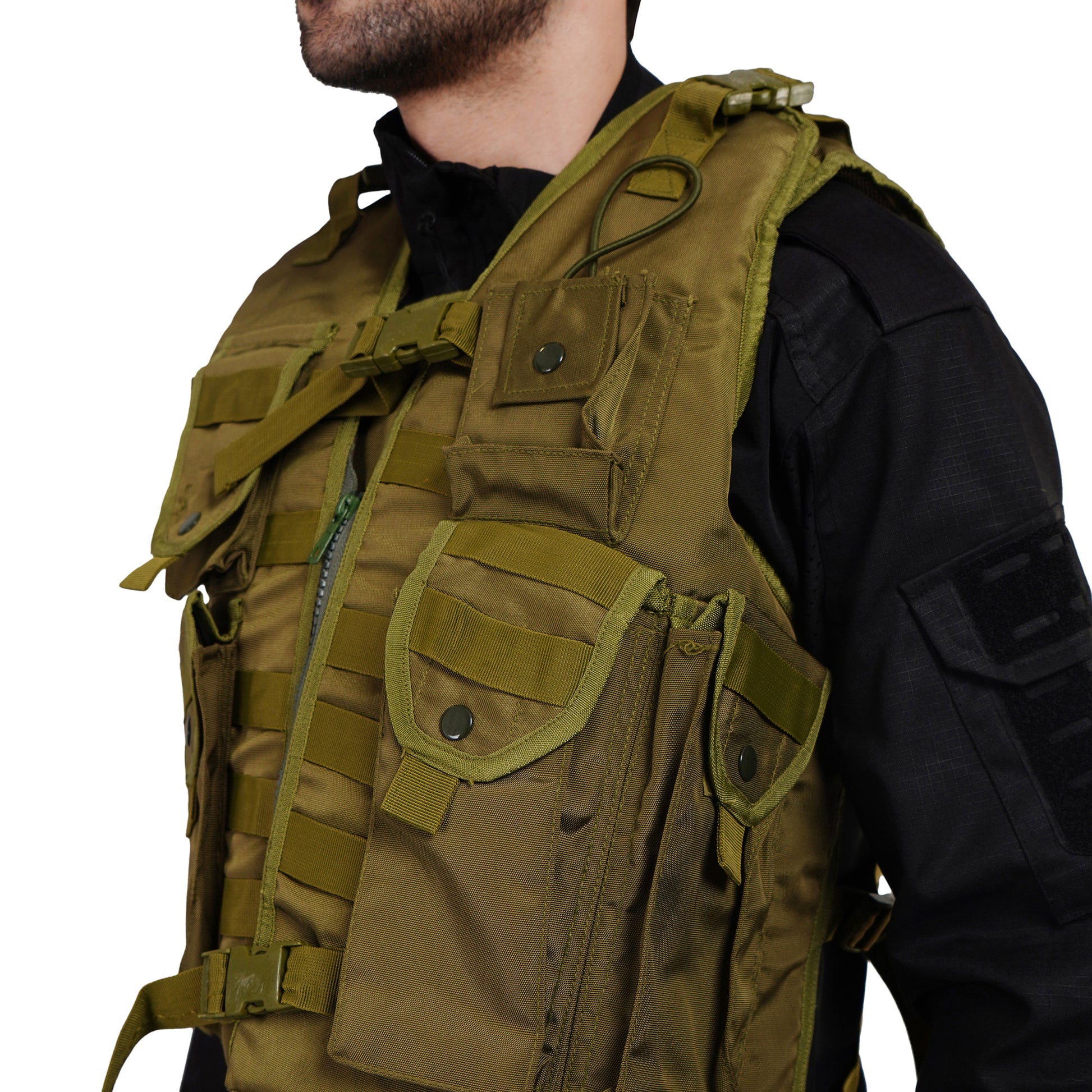 High-quality Tactical Vest Pouch in olive green for military and outdoor missions