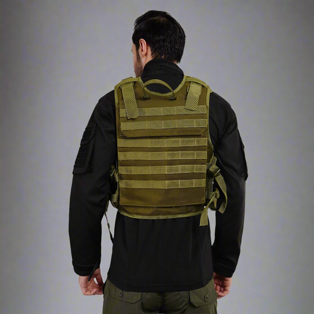 Premium Olive Green Tactical Vest ideal for military, law enforcement, and outdoor missions