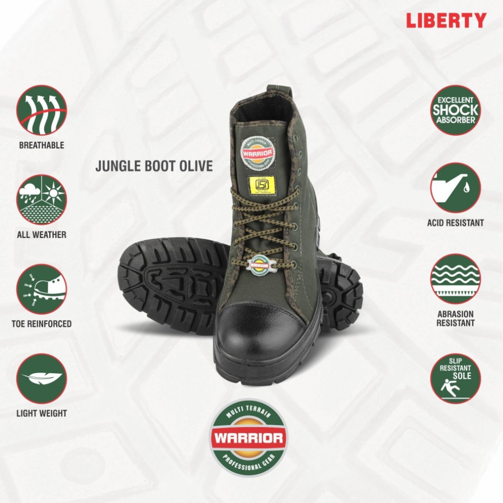 Liberty Warrior 88-46HSTG Jungle Boots in olive green with soft toe design