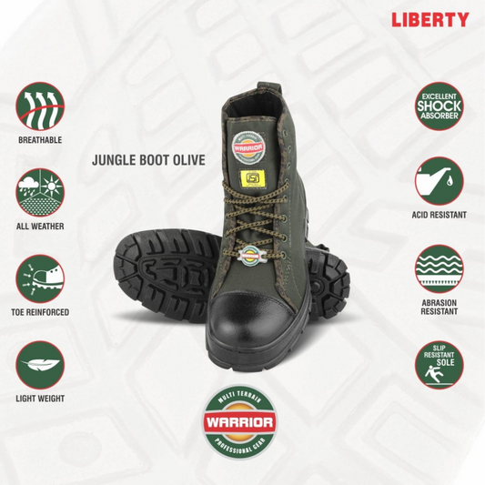 Liberty Warrior 88-46HSTG Jungle Boots in olive green with soft toe design