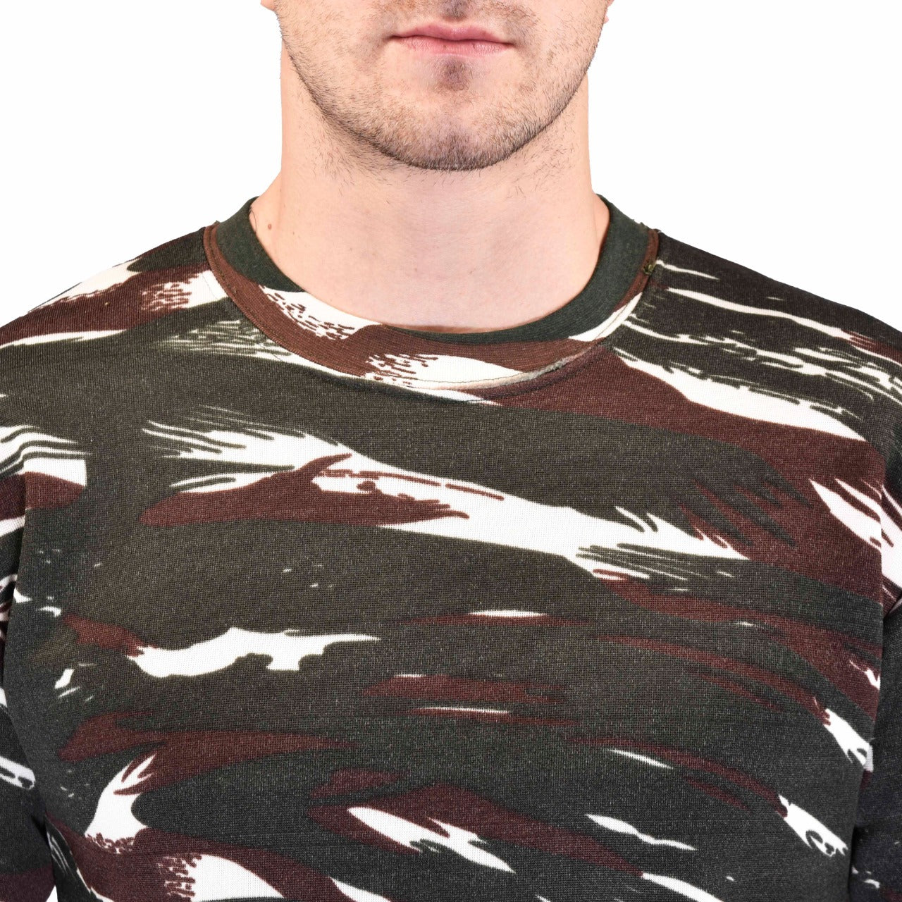 CRPF Camouflage Round Neck Full Sleeve Unisex Winter Sweat Shirt Army Military Defence