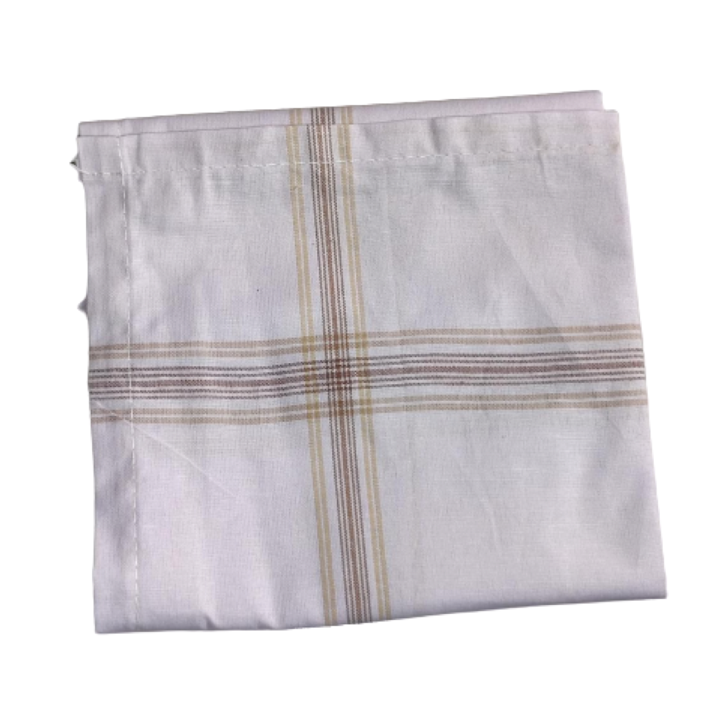 Cotton Premium Collection Handkerchiefs Hanky for Men White Striped Light Colour Combo of 4